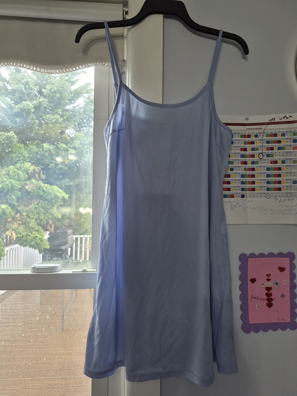 Chicways Light Blue Slip Chemise with Adjustable Straps